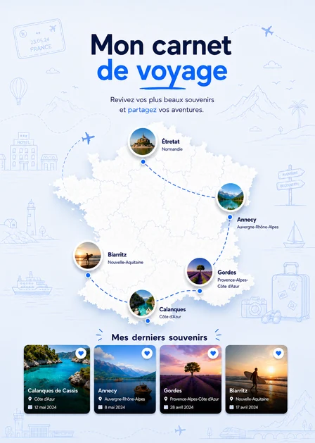 Carnet de voyage Ostelo — interface officielle